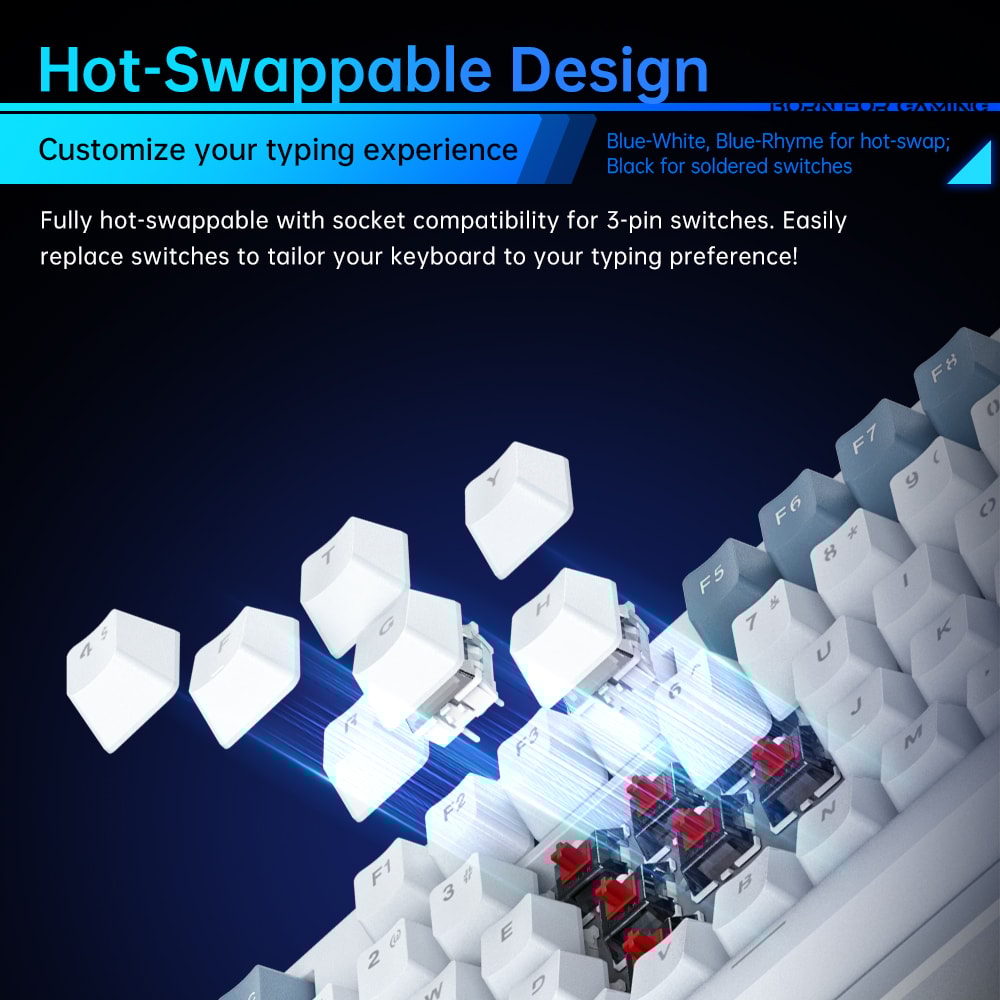 FullSize Thunderobot Mechanical Keyboard Wired Office Gaming Keyboard With ABS Shinethrough Keycaps