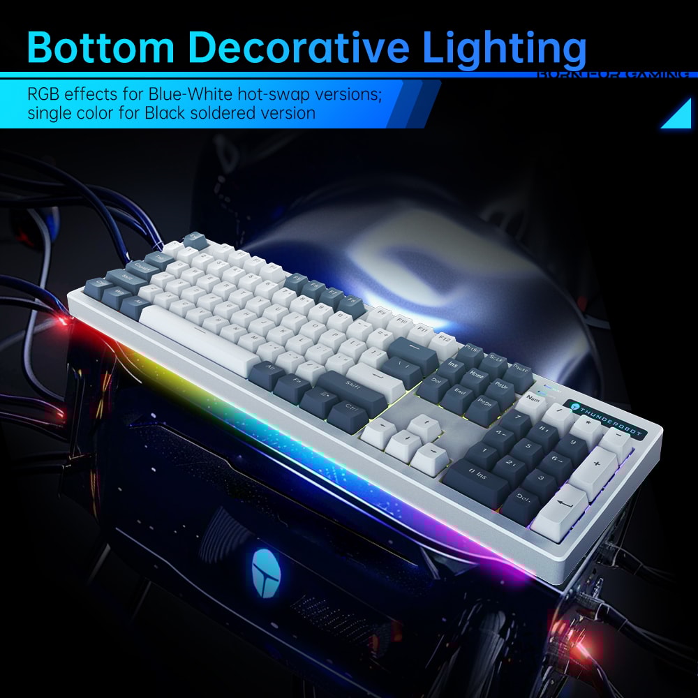 FullSize Thunderobot Mechanical Keyboard Wired Office Gaming Keyboard With ABS Shinethrough Keycaps