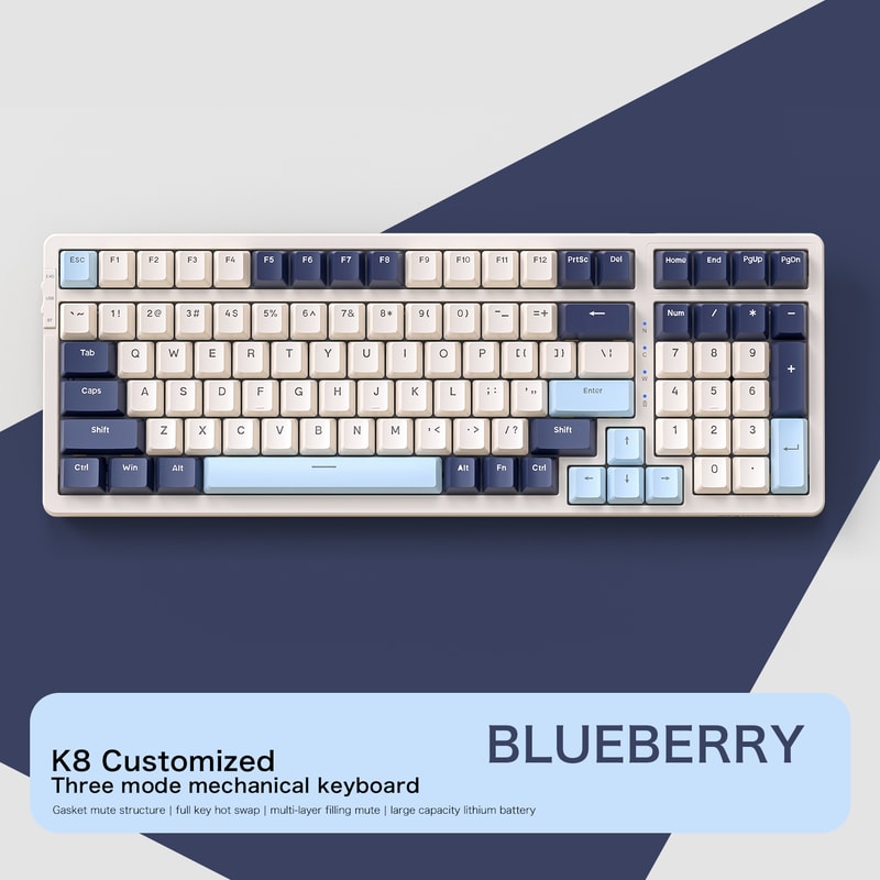Wireless Mechanical Keyboard With Full Key Hot Swap Lighting Effects Trimode Connection Gasket Muff 1