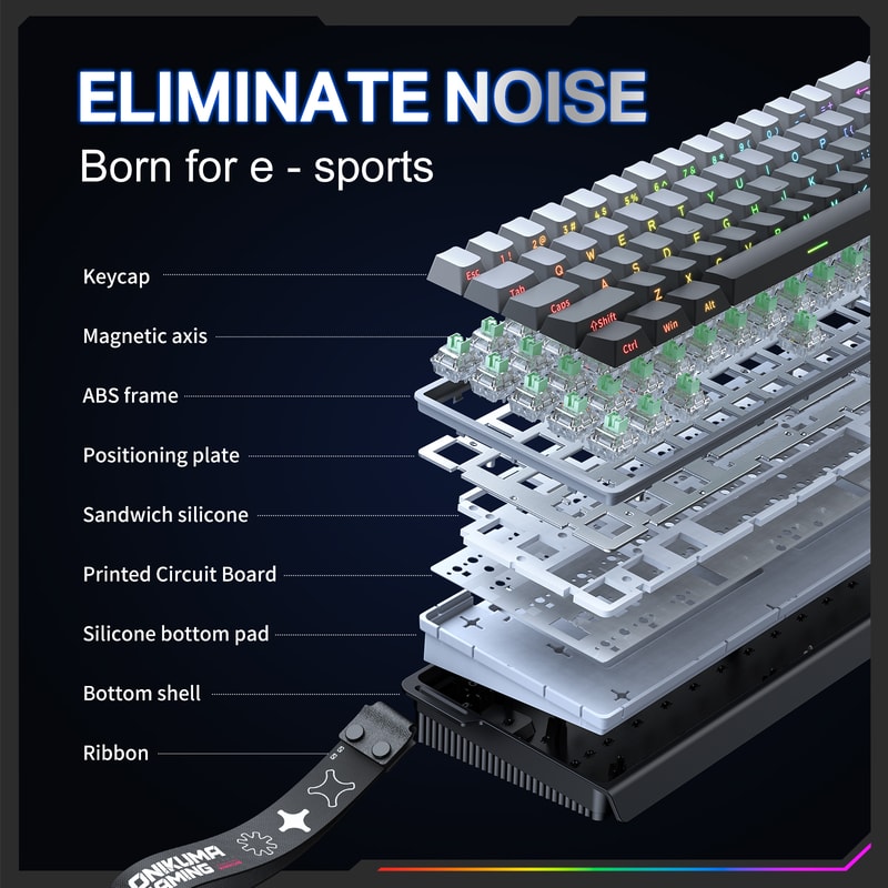 Magnetic Gaming Keyboard Wired Rapid Trigg SOCDKeyboard For Laptop And PC 6