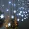 Solar Powered Snowflakes Lights Waterproof Christmas Curtain Lights For Holiday Decor 2