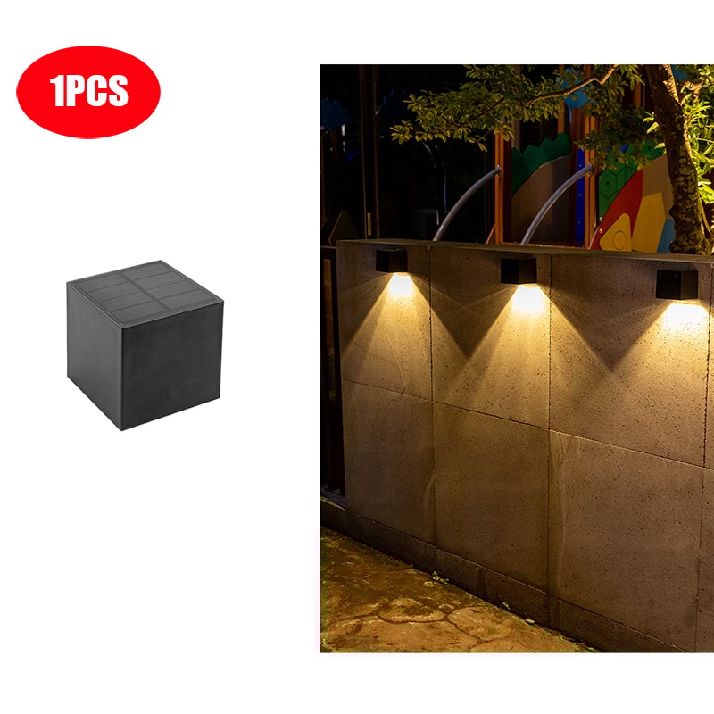 Outdoor Wall Lamp LED Solar Light Garden Square Fence Lighting Courtyard Decoration Wall Lamp 6