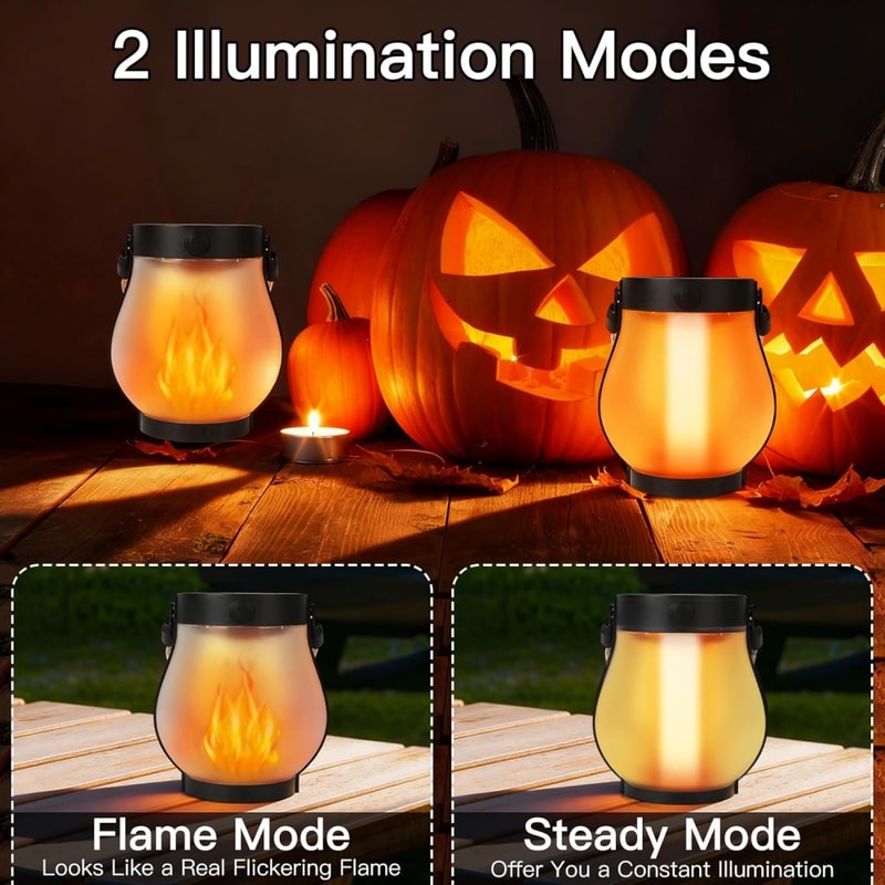 Outdoor Solar Lantern With Rope Handle Solar USB Charging For Yard Garden Christmas Decor Flickeri