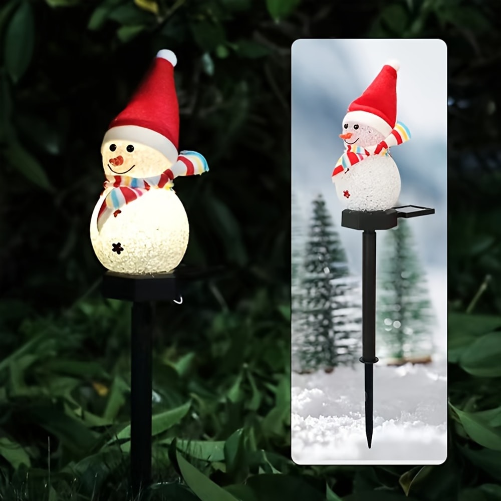 Solar Powered Snowman Lawn Light LED Christmas Solar Garden Decoration Outdoor Decorative Lamp 5