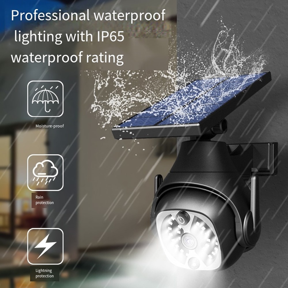 Solar Wall Light With Motion Sensor Fake Security Camera Modes IP65 Waterproof Outdoor Light For Ga 2