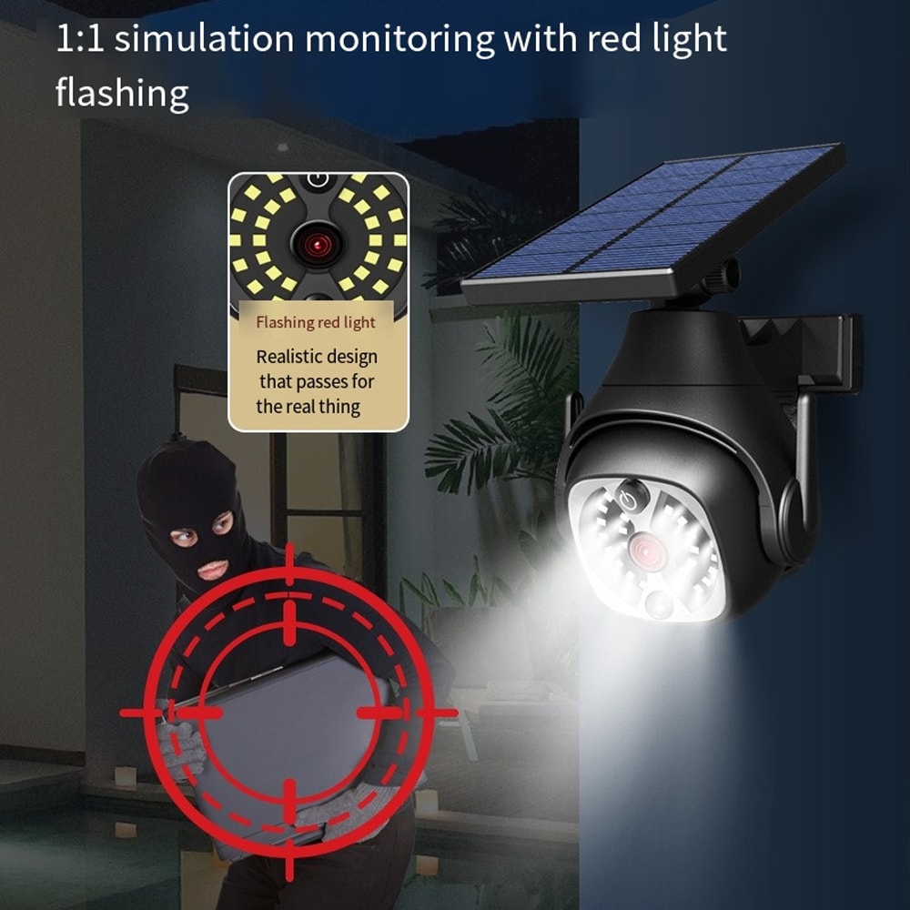 Solar Wall Light With Motion Sensor Fake Security Camera Modes IP65 Waterproof Outdoor Light For Ga 4