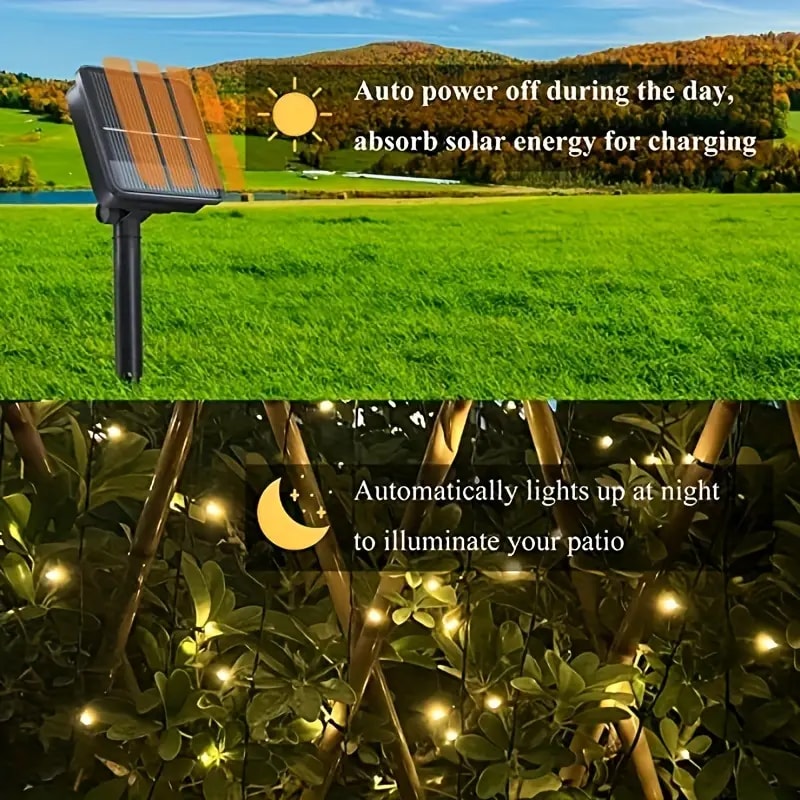 LED Fairy Lights With Modes Solar Powered Outdoor String Lights Hanging Lights For Garden Patio 7