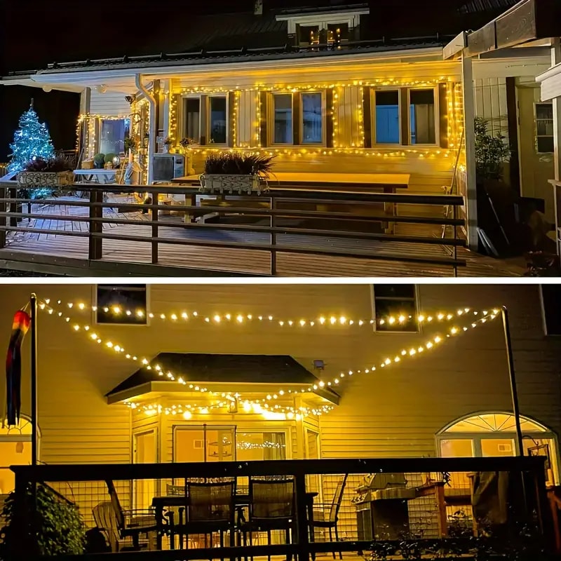 LED Fairy Lights With Modes Solar Powered Outdoor String Lights Hanging Lights For Garden Patio 8