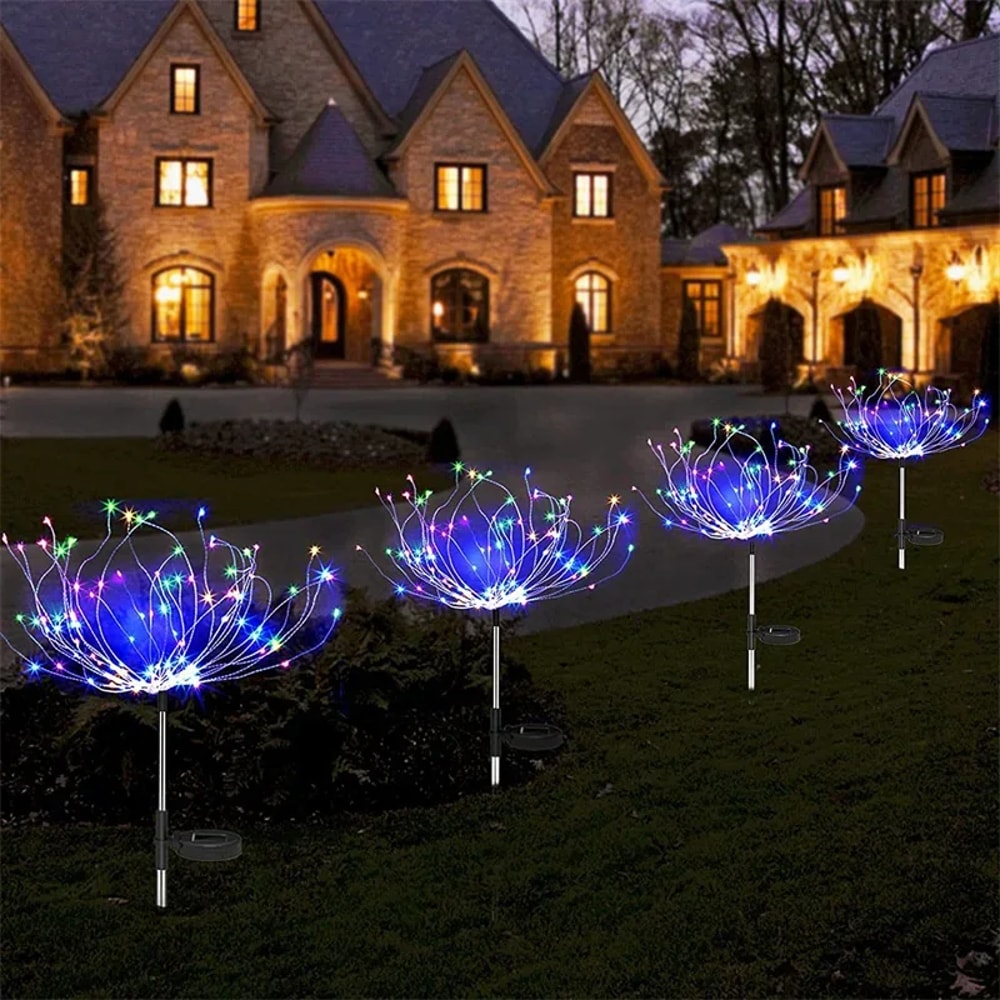 Outdoor Solar Firework Lights, Garden Yard Patio Pathway, Decorative Christmas Wedding Fairy Lights