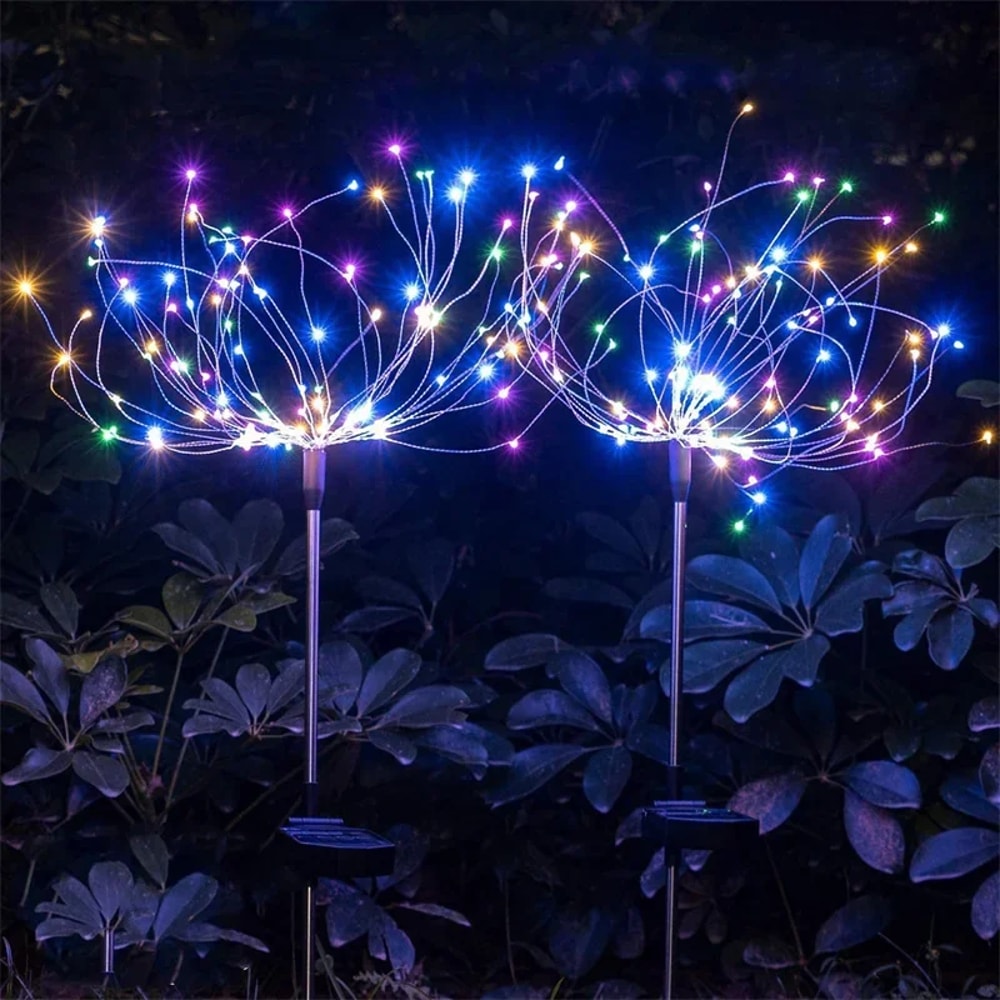 Outdoor Solar Firework Lights, Garden Yard Patio Pathway, Decorative Christmas Wedding Fairy Lights