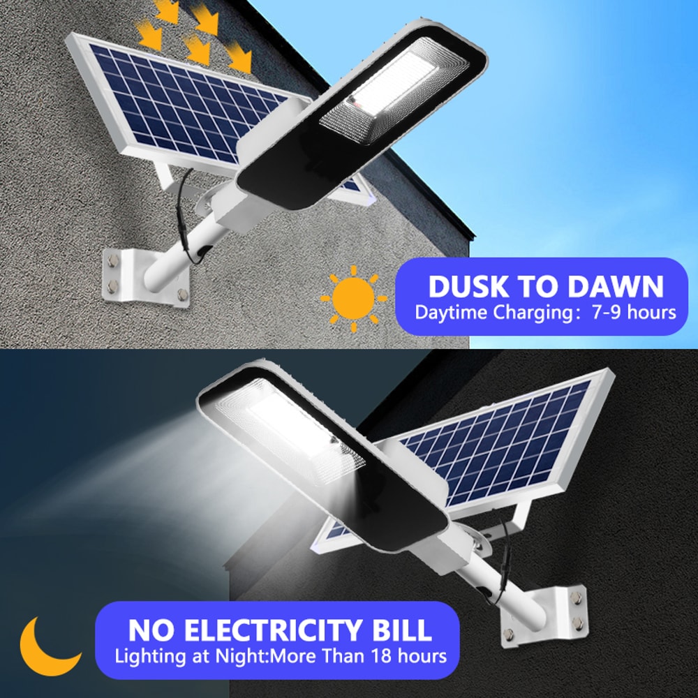 Solar Street Light Powerful Solar Light Waterproof Automatic Dusk To Dawn For Garage Garden 0