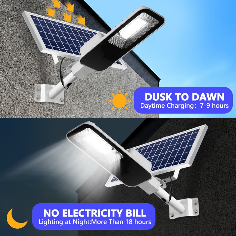 Solar Street Light Powerful Solar Light Waterproof Automatic Dusk To Dawn For Garage Garden 0