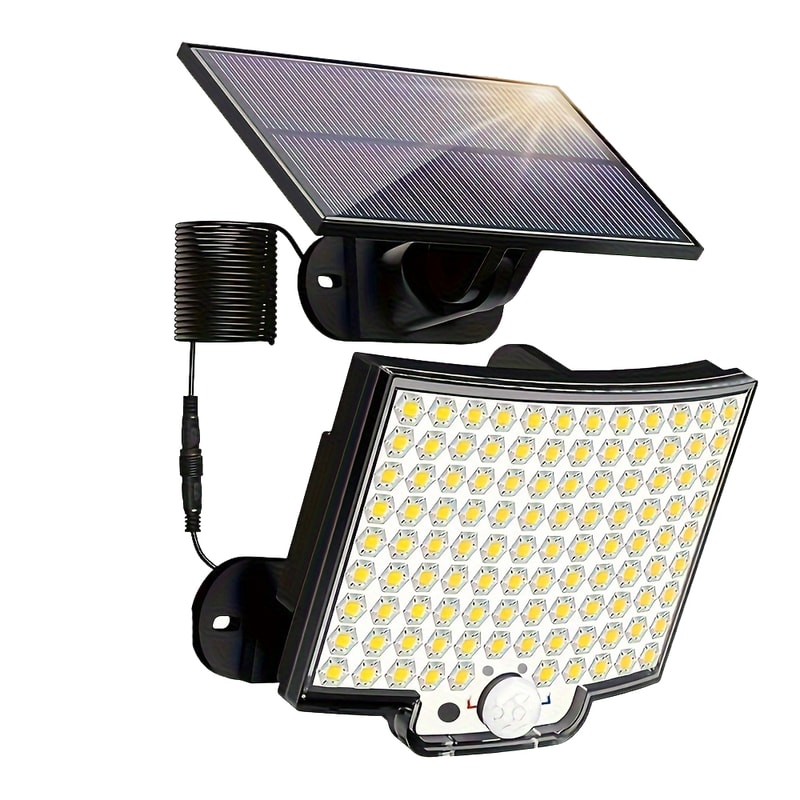 SolarPowered Outdoor Lights With Motion Sensor Waterproof LED Floodlight For Wall Patio Backyard Ga 6