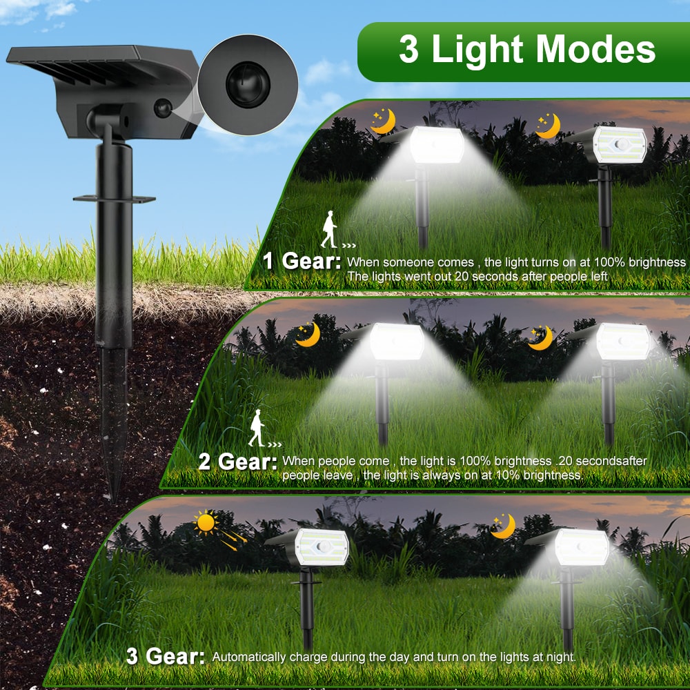Solar Landscape Spotlights Motion Sensor Security Lights Waterproof Outdoor Yard Lights 3