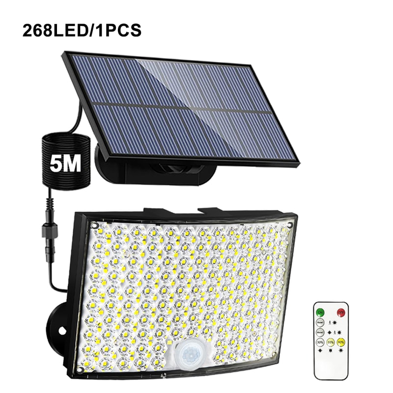 Waterproof Solar Lamp Outdoor Security Light With Motion Sensor 126328LED Powerful Spotlight Solar 6