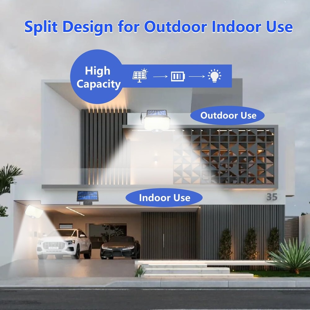 Super Bright Solar Motion Sensor Lights Waterproof Flood Lamp Remote Control Security Wall Lights F 2