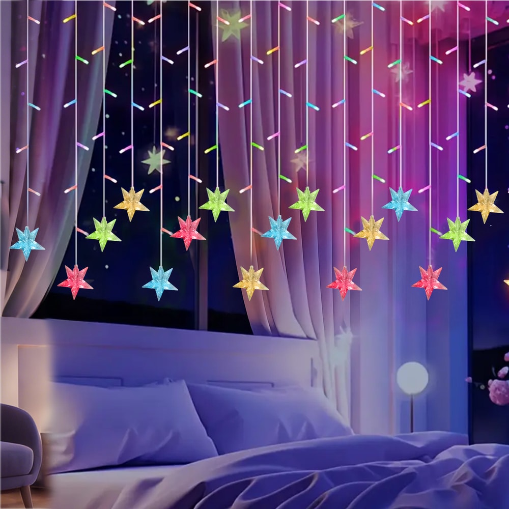 Outdoor Fairy Christmas Lamp, Solar LED Ice Crystal String Lights for Garden Wedding Party Decoration