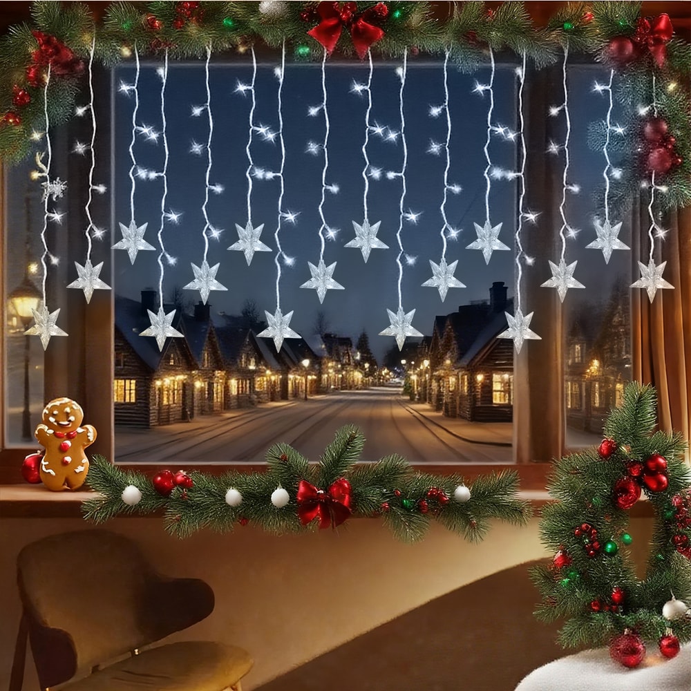 Outdoor Fairy Christmas Lamp, Solar LED Ice Crystal String Lights for Garden Wedding Party Decoration