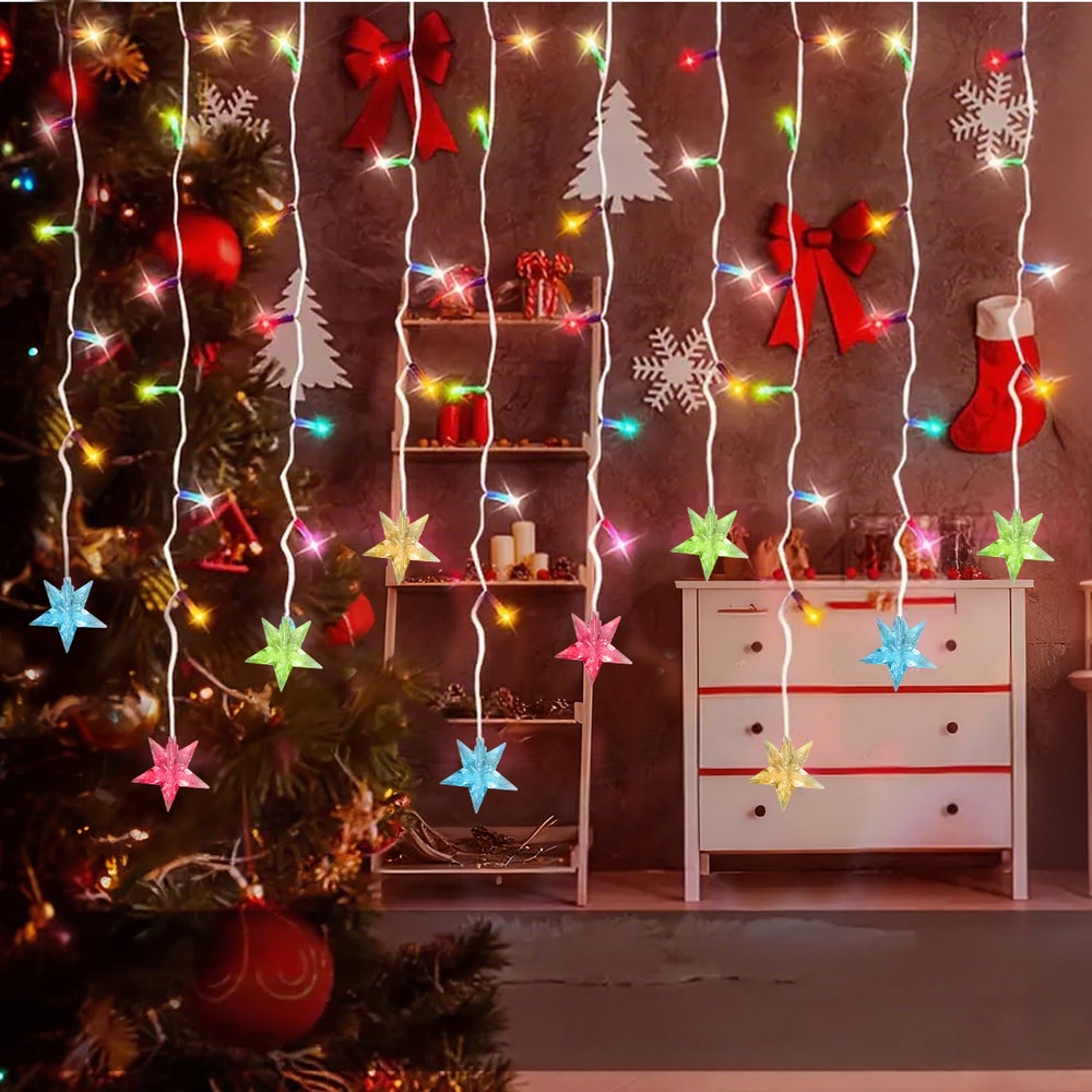 Outdoor Fairy Christmas Lamp, Solar LED Ice Crystal String Lights for Garden Wedding Party Decoration