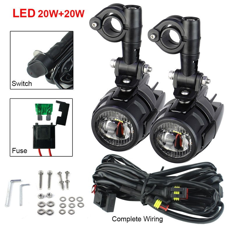 LED Motorcycle Fog Lights Spot Driving Auxiliary Lamps for Universal Use