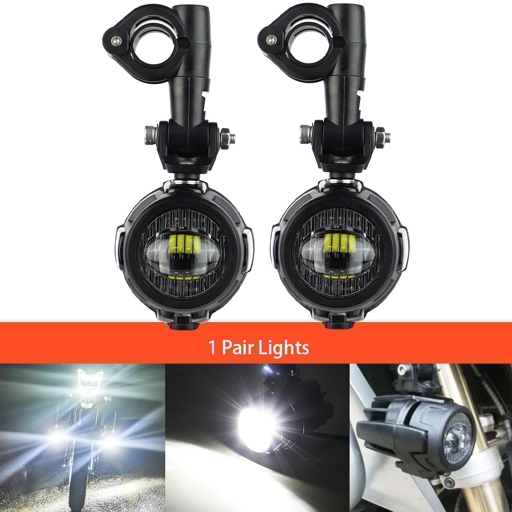 LED Motorcycle Fog Lights Spot Driving Auxiliary Lamps for Universal Use