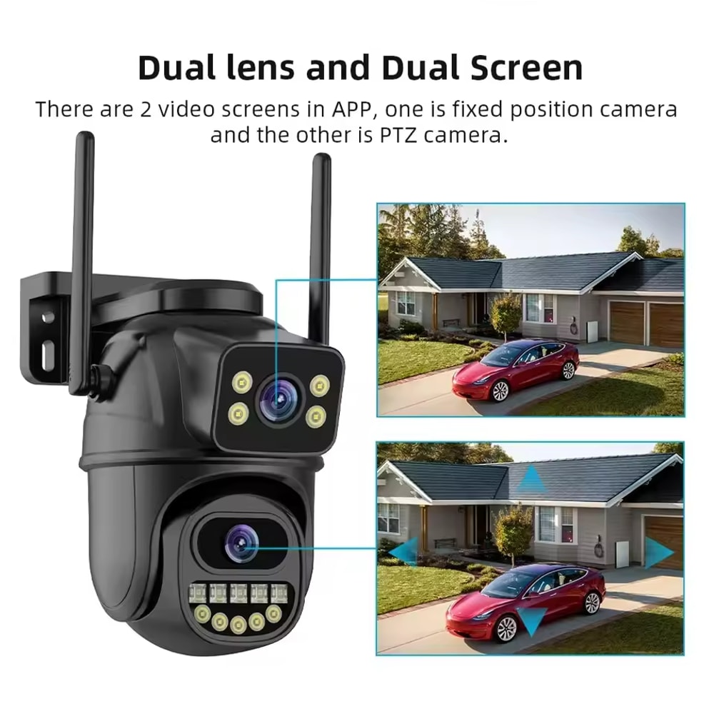 Outdoor WiFi Surveillance Camera With Dual Lens And Digital Zoom AI Human Detect 1