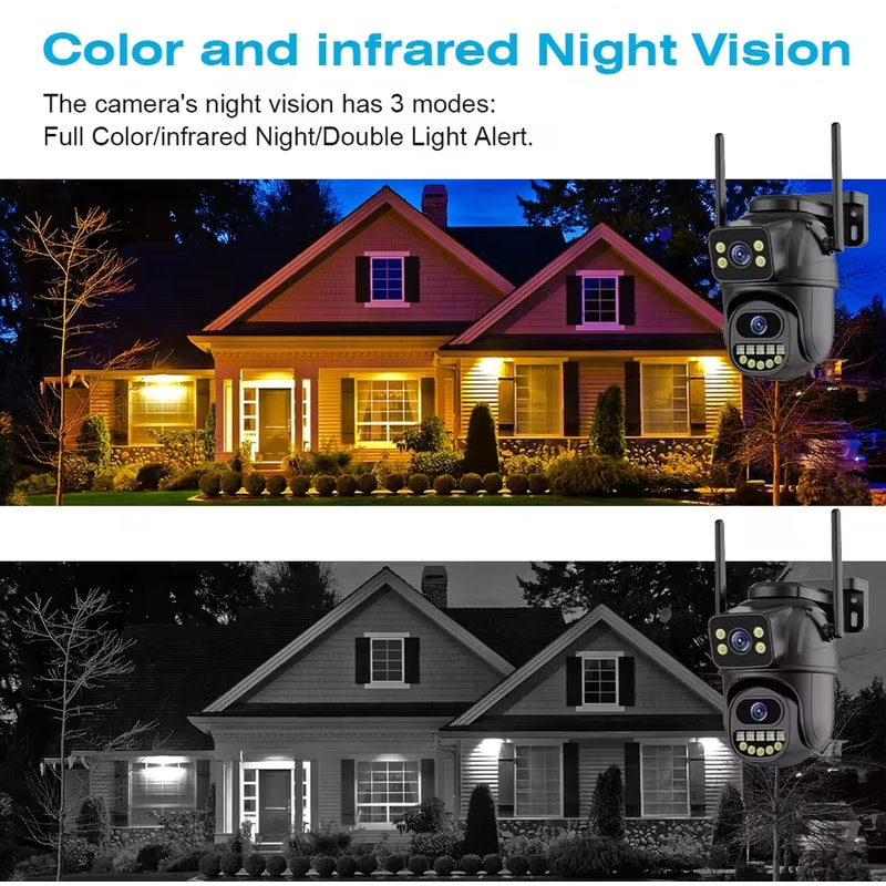 Outdoor WiFi Surveillance Camera With Dual Lens And Digital Zoom AI Human Detect 4