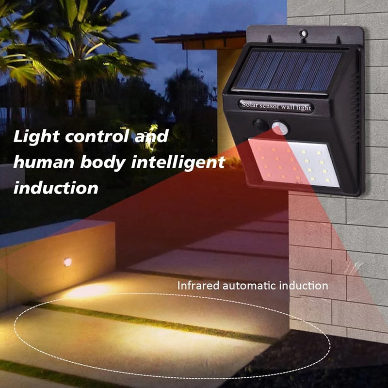 Wireless LED Solar Motion Sensor Light Waterproof Outdoor Security Lighting For Garden Pathway Cour 3