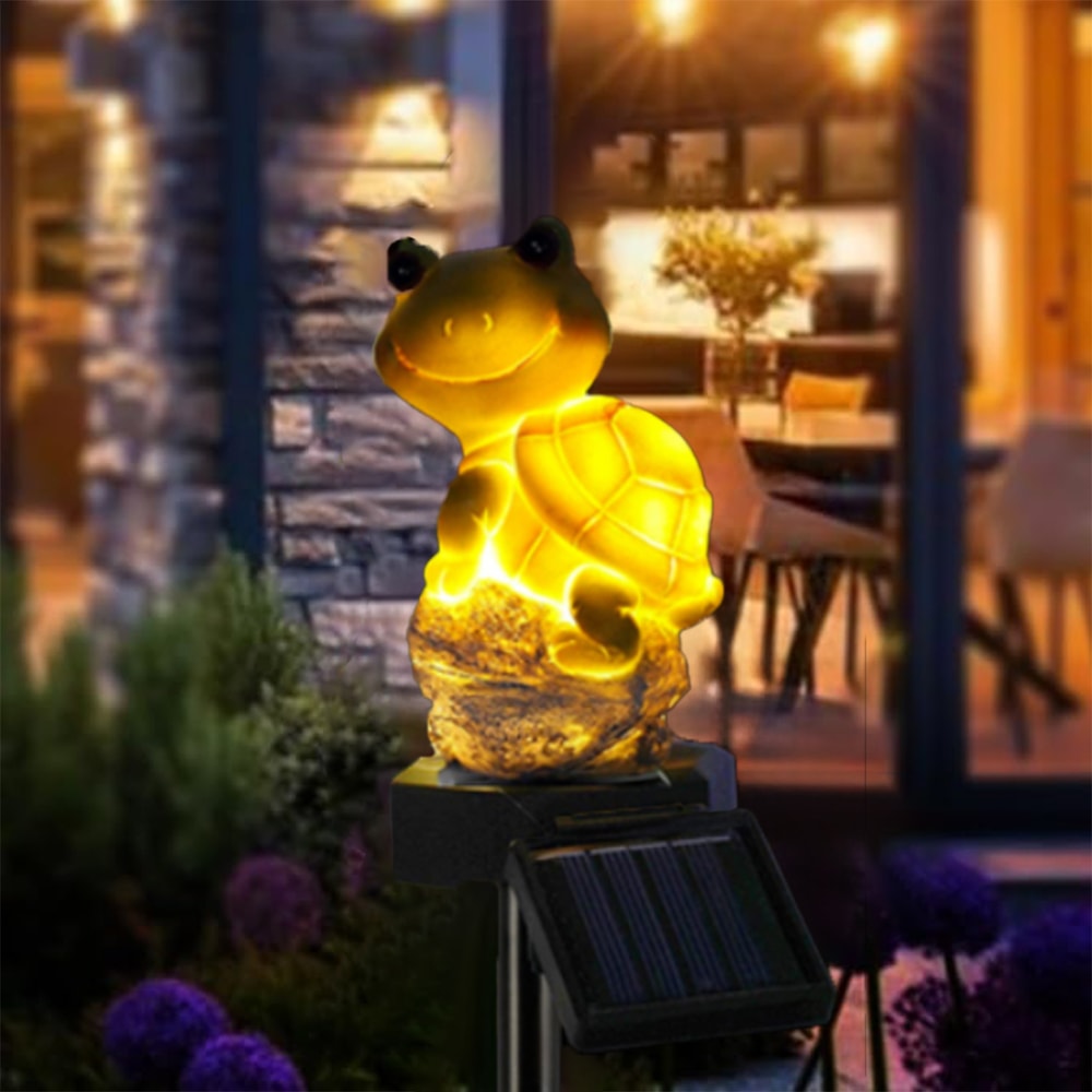 Waterproof Cute Animal Outdoor Solar Garden Light, Figurine Statue Ornament for Pathway, Patio, Lawn Decor