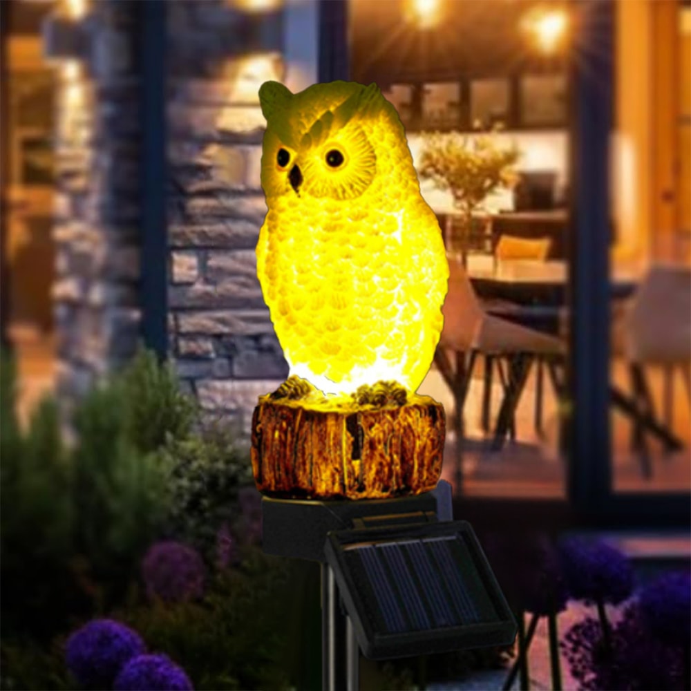 Waterproof Cute Animal Outdoor Solar Garden Light, Figurine Statue Ornament for Pathway, Patio, Lawn Decor