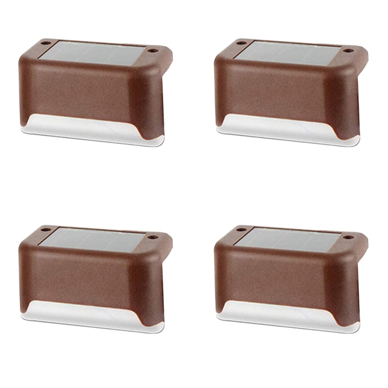 Super Bright LED Solar Step Lights Waterproof Outdoor Solar Lamps Warm White Solar Fence Wall Lamp 7