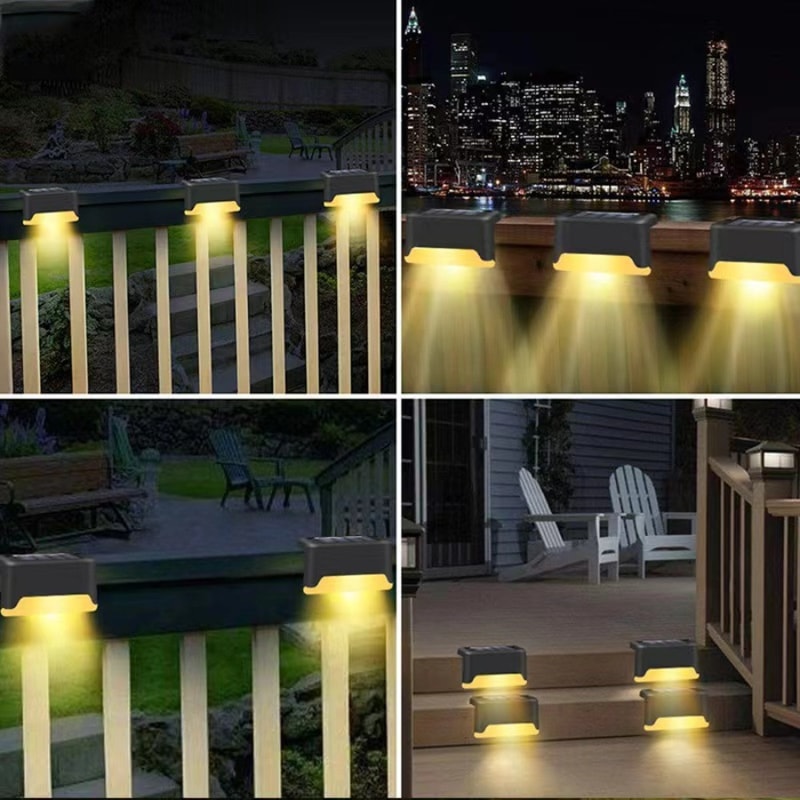Outdoor Step Lights Solar LED Deck Lights For Stairs Fence Yard Pathway Waterproof 0