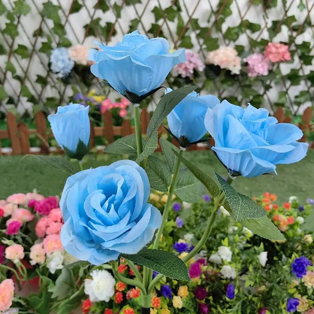 Outdoor Solar Rose LED Light Garden Yard Path Lighting Landscape Decoration Light 2