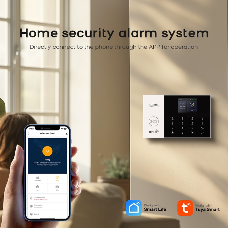 Smart Home Security System Tuya GSM WiFi Alarm With Alexa Integration Wireless Alarm 2