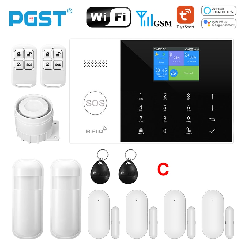 Smart Home Security System Tuya GSM WiFi Alarm With Alexa Integration Wireless Alarm 8
