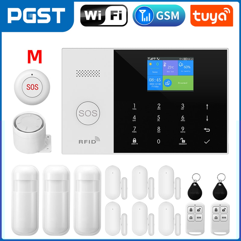 Smart Home Security System Tuya GSM WiFi Alarm With Alexa Integration Wireless Alarm 11