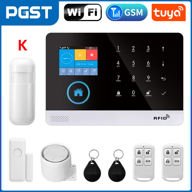 WIFI GSM Home Security System Screen With RFID Card PIR Motion 6