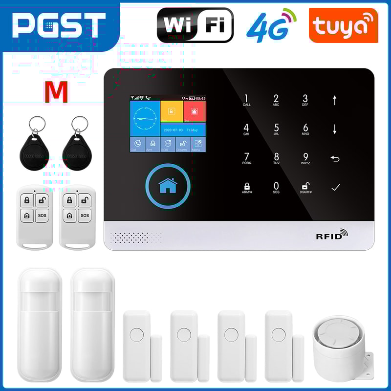 WIFI GSM Home Security System Screen With RFID Card PIR Motion 14
