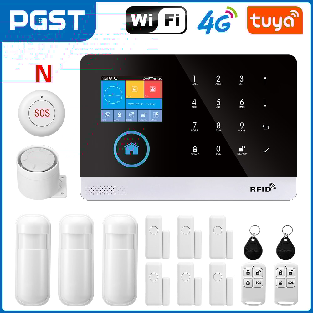 WIFI GSM Home Security System Screen With RFID Card PIR Motion 15