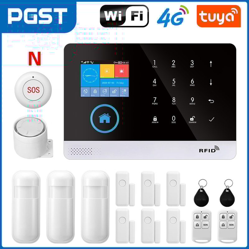 WIFI GSM Home Security System Screen With RFID Card PIR Motion 15