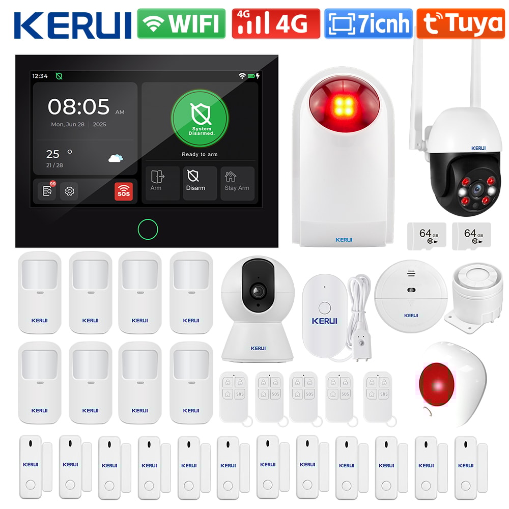 Tuya Smart WiFi 4G Home Alarm System With Inch Touch Panel FSK ASK Security 7