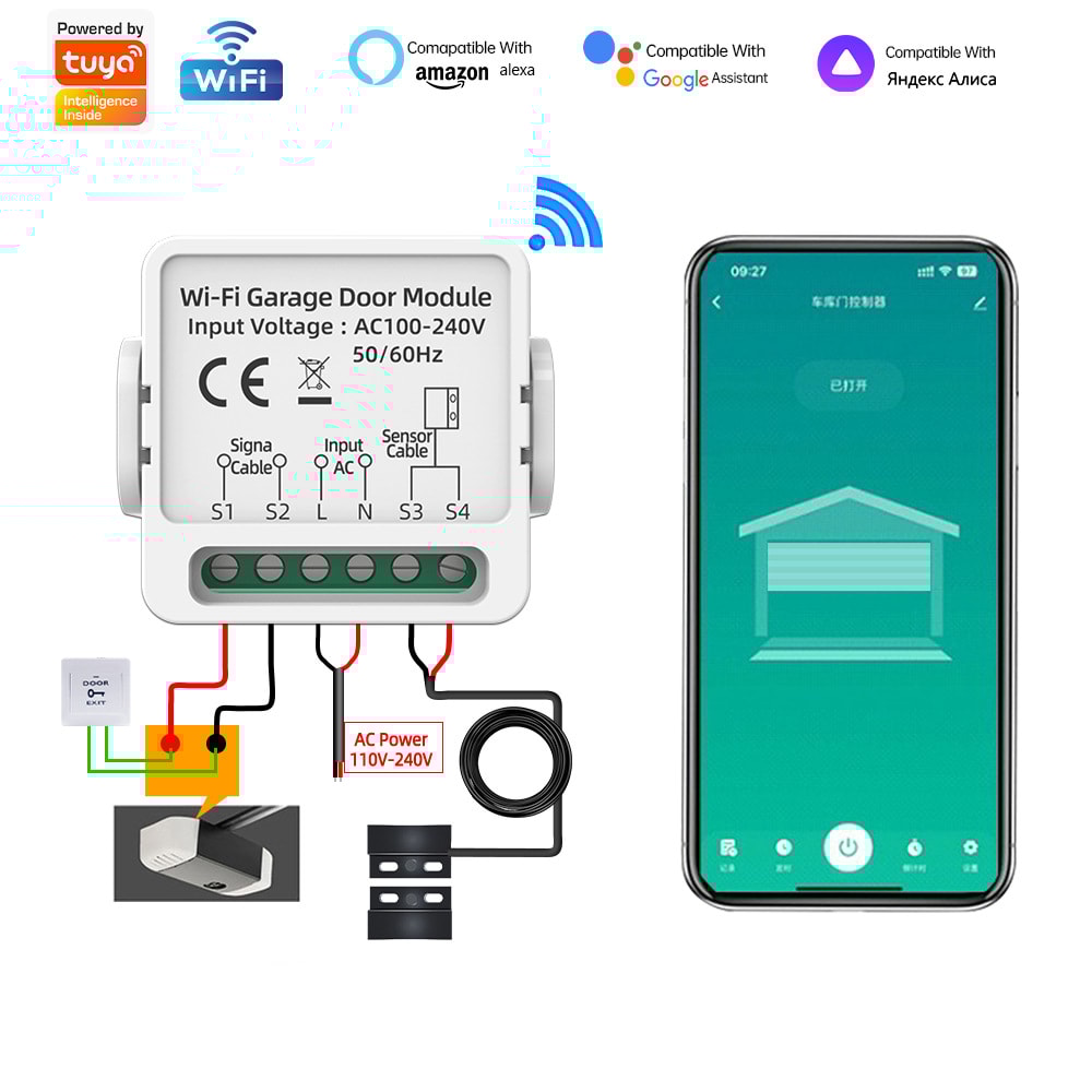 Smart Life Garage Door Opener Controller With Dry Contact Switches For Smart Home Security And Alar 2
