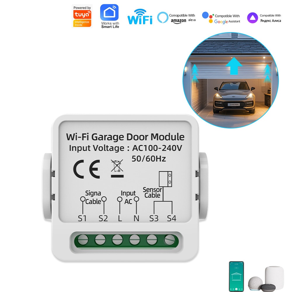 Smart Life Garage Door Opener Controller With Dry Contact Switches For Smart Home Security And Alar 6