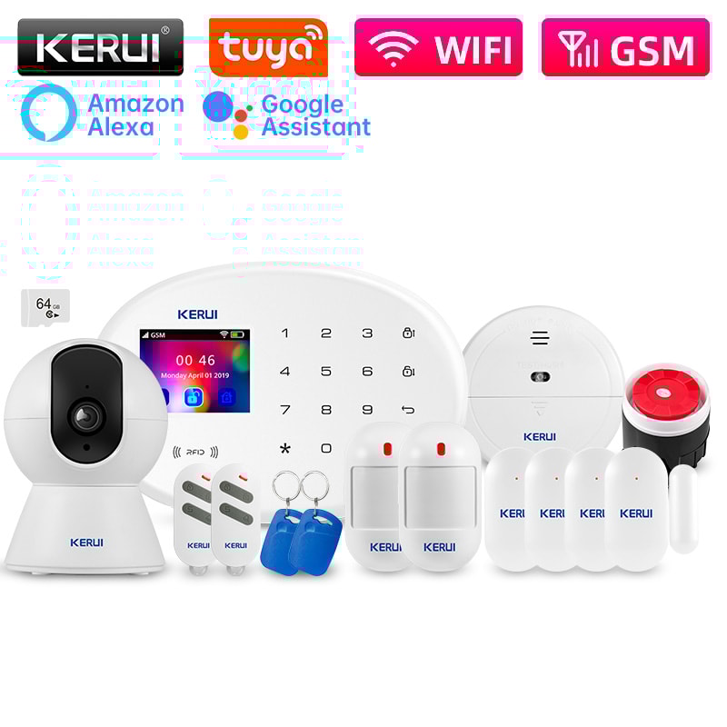 WIFI GSM Alarm System Kit Motion Detector Tuya Smart Remote Control Door Sensor For Home Security A