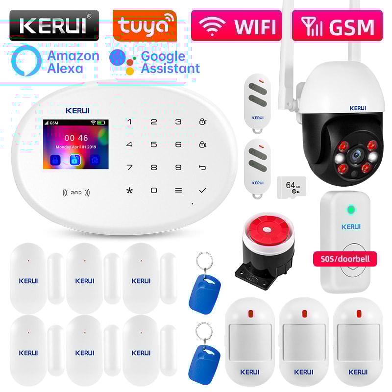WIFI GSM Alarm System Kit Motion Detector Tuya Smart Remote Control Door Sensor For Home Security A