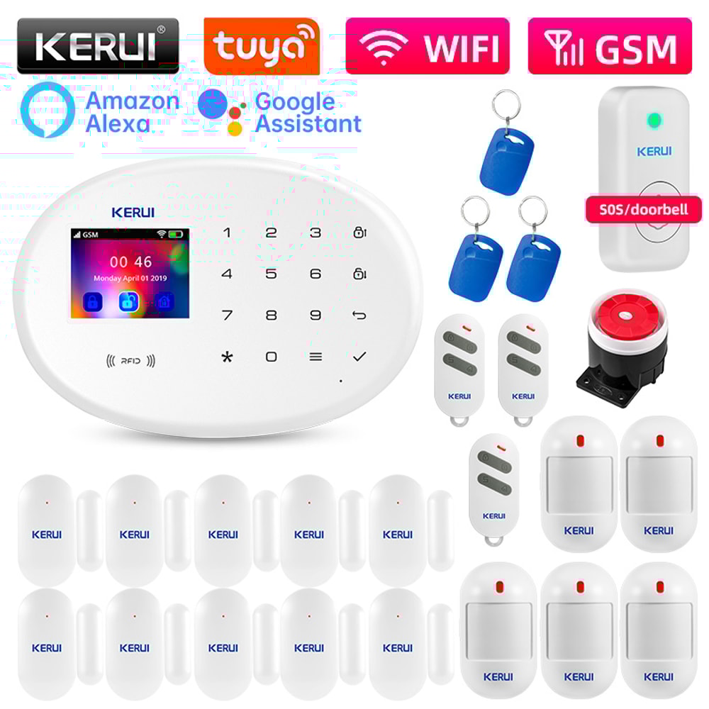 WIFI GSM Alarm System Kit Motion Detector Tuya Smart Remote Control Door Sensor For Home Security A
