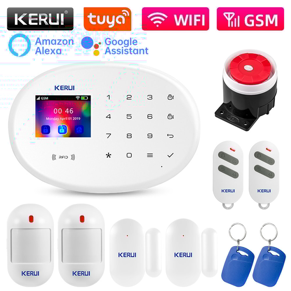 WIFI GSM Alarm System Kit Motion Detector Tuya Smart Remote Control Door Sensor For Home Security A