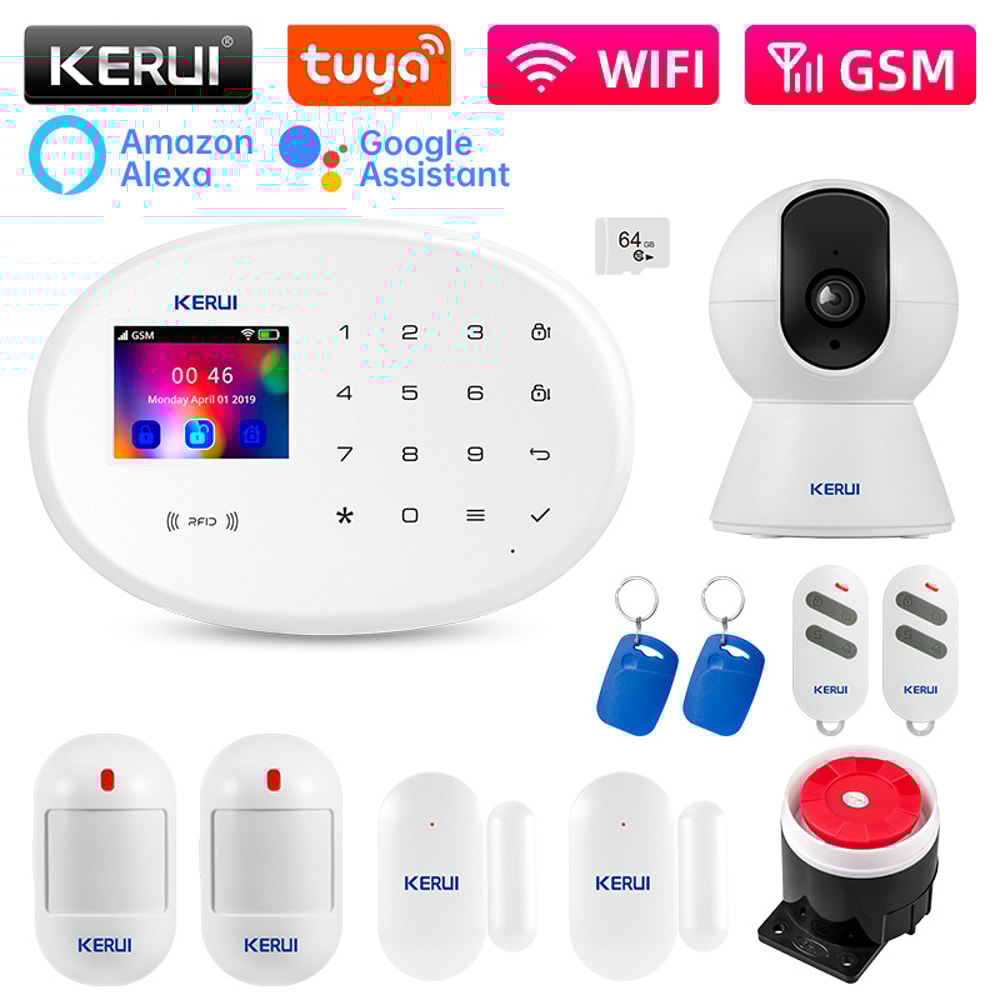 WIFI GSM Alarm System Kit Motion Detector Tuya Smart Remote Control Door Sensor For Home Security A