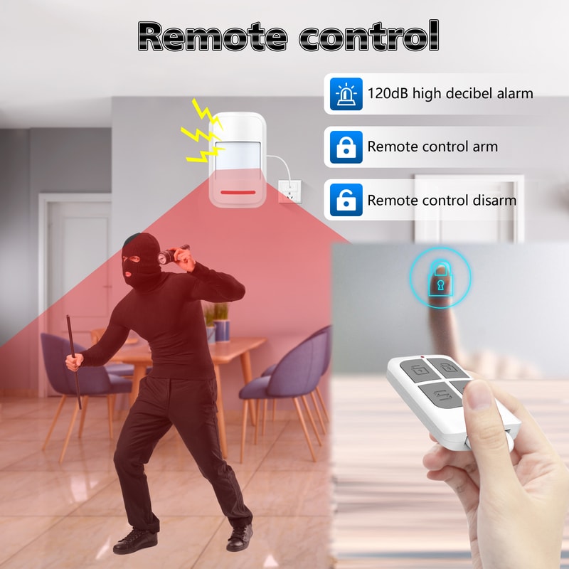 PIR Motion Sensor Infrared Detector Human Body Movement Alarm Modes Welcome Security Remote Contro