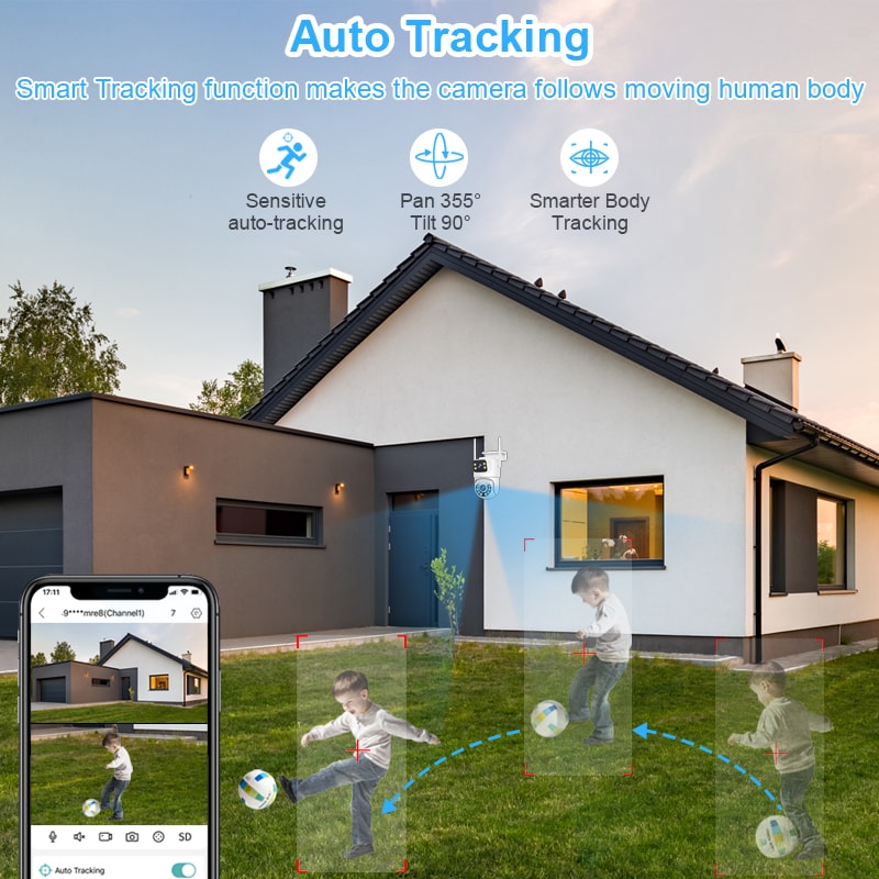 Smart Wireless CCTV System WiFi Dual Lens Security Video Surveillance With Audio 3